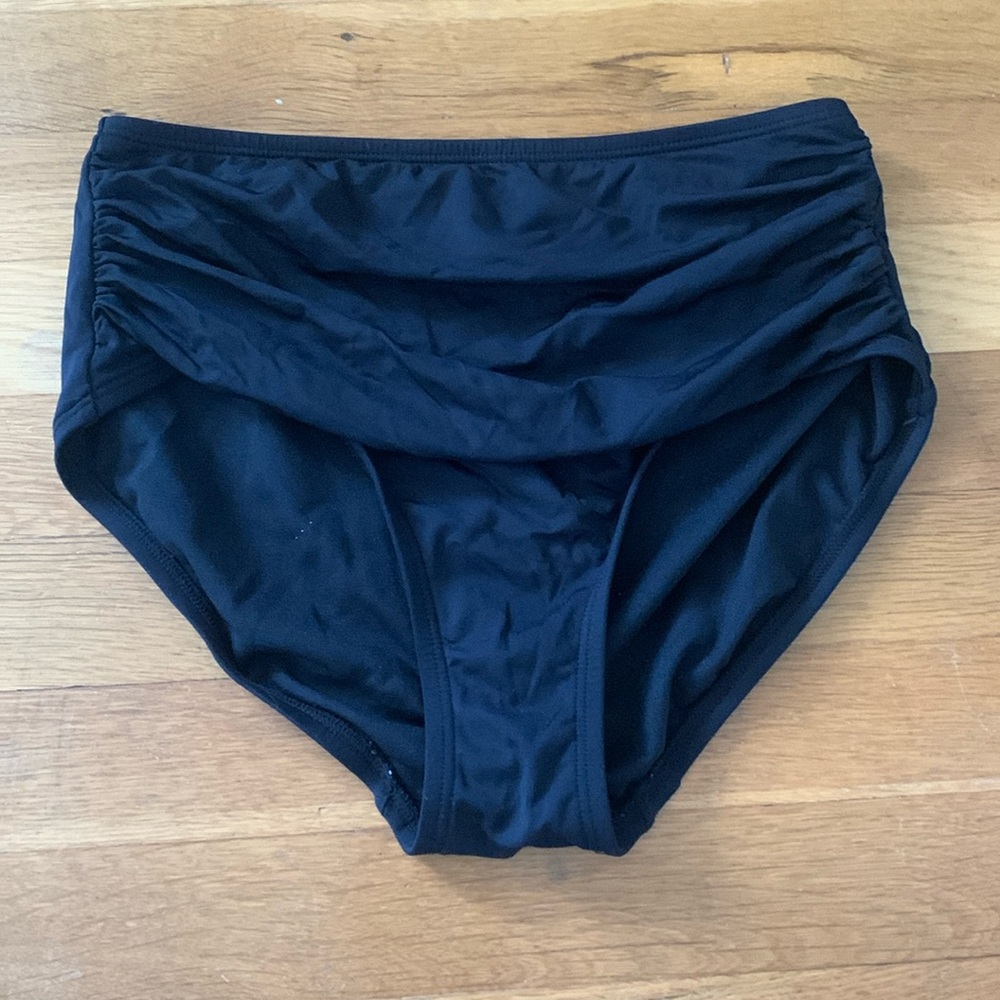 High waisted black bikini bottoms
